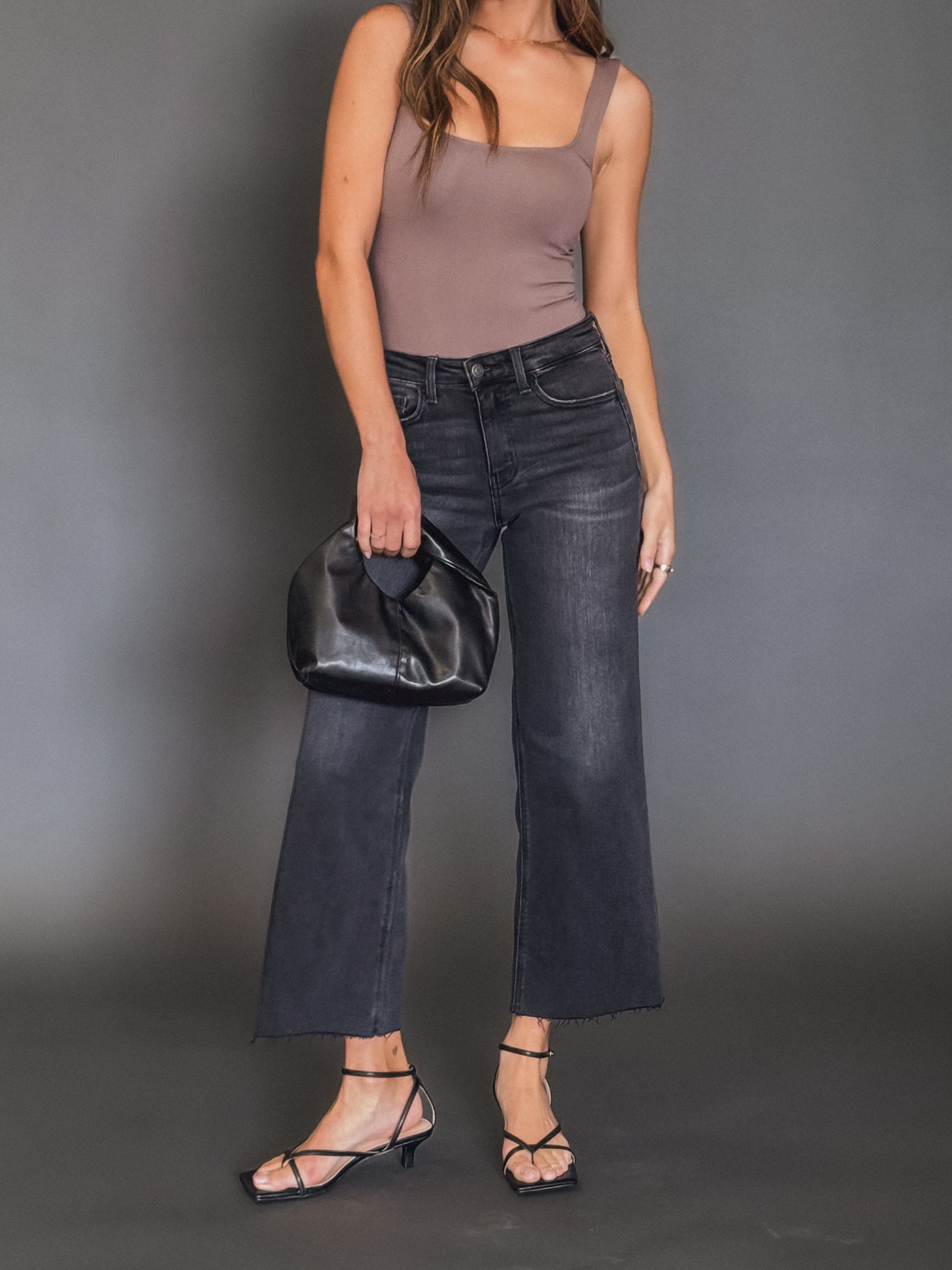 Strangers Cropped Wide Leg Jeans
