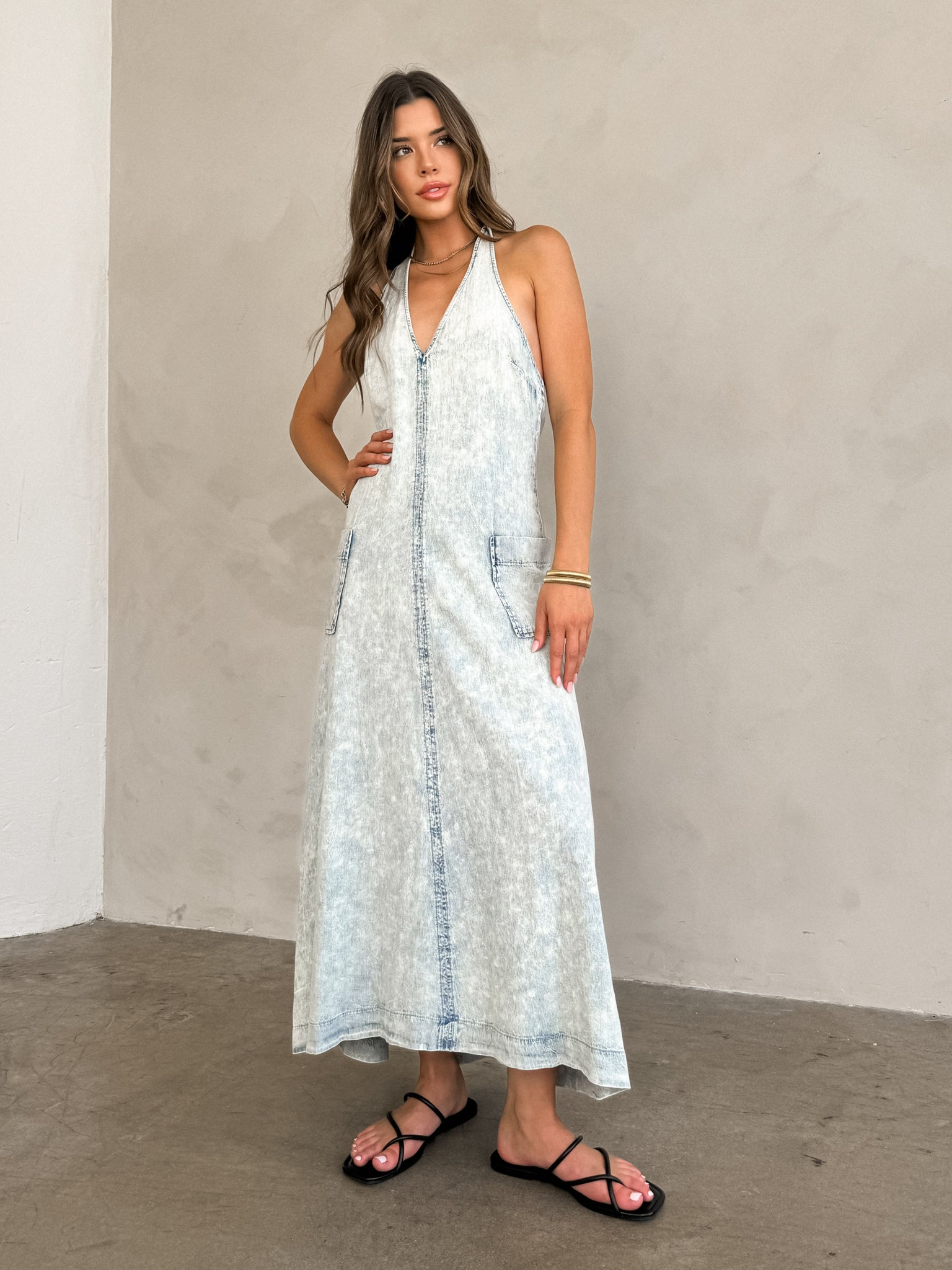 Kenzie Denim Midi Dress - Final Sale