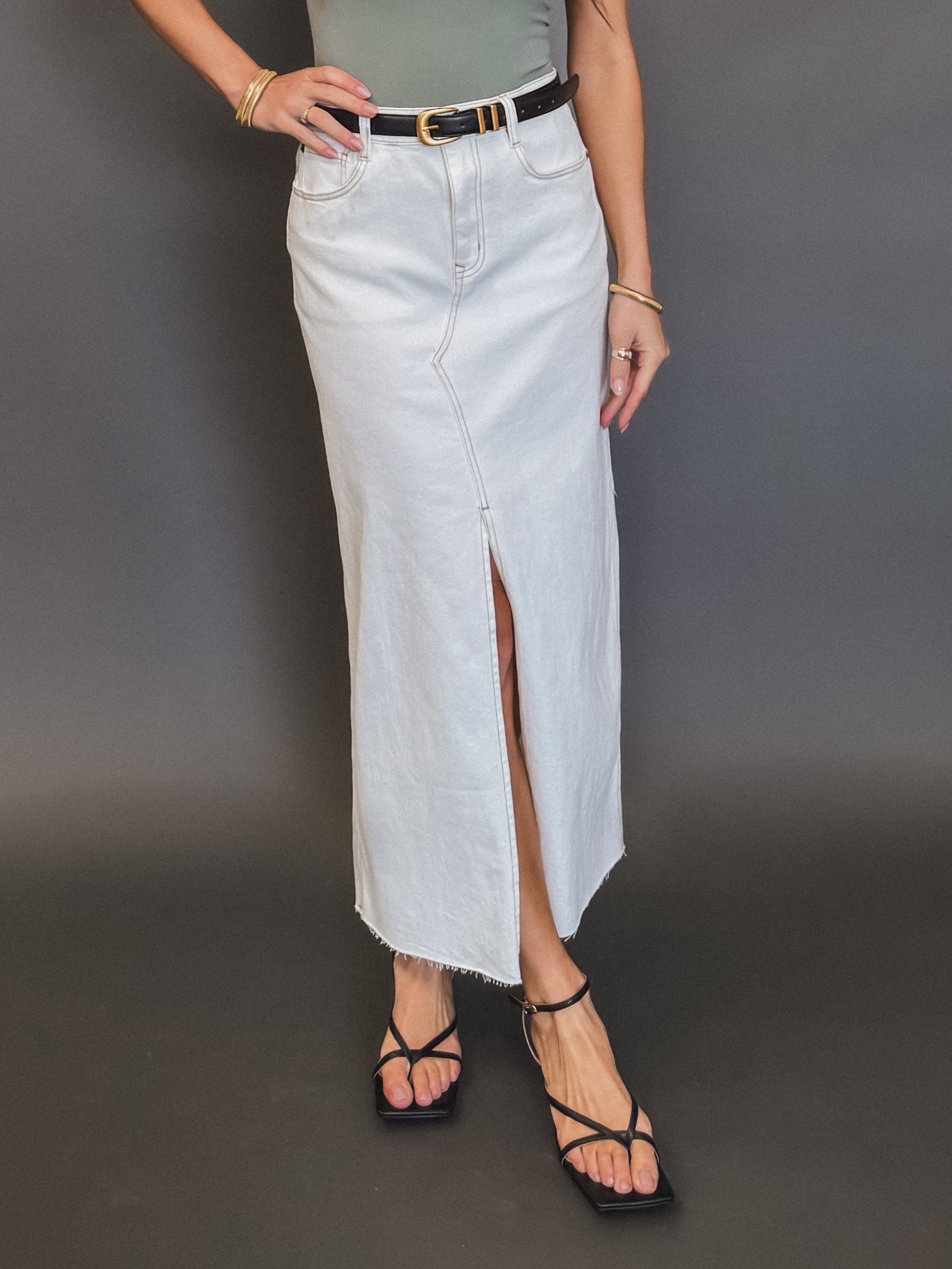 Tomie Denim Midi Skirt - Final Sale