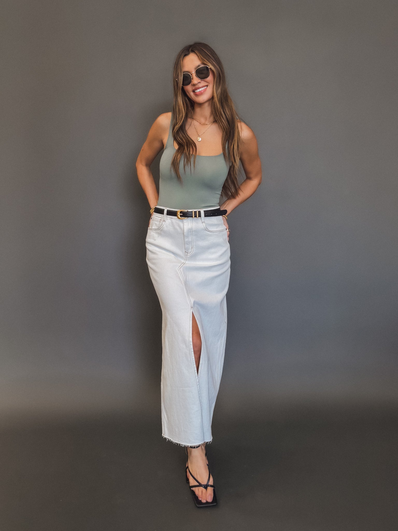Tomie Denim Midi Skirt - Final Sale