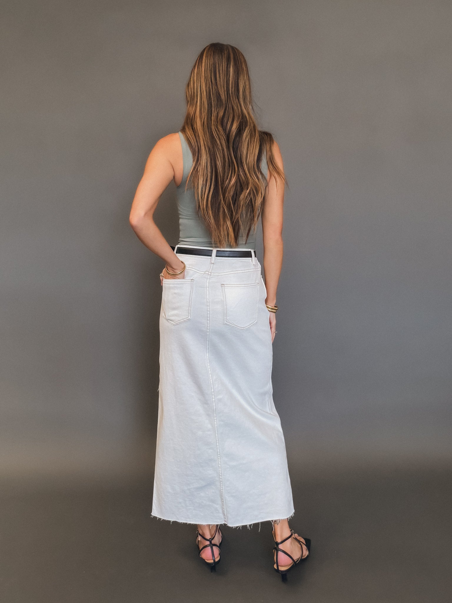 Tomie Denim Midi Skirt - Final Sale