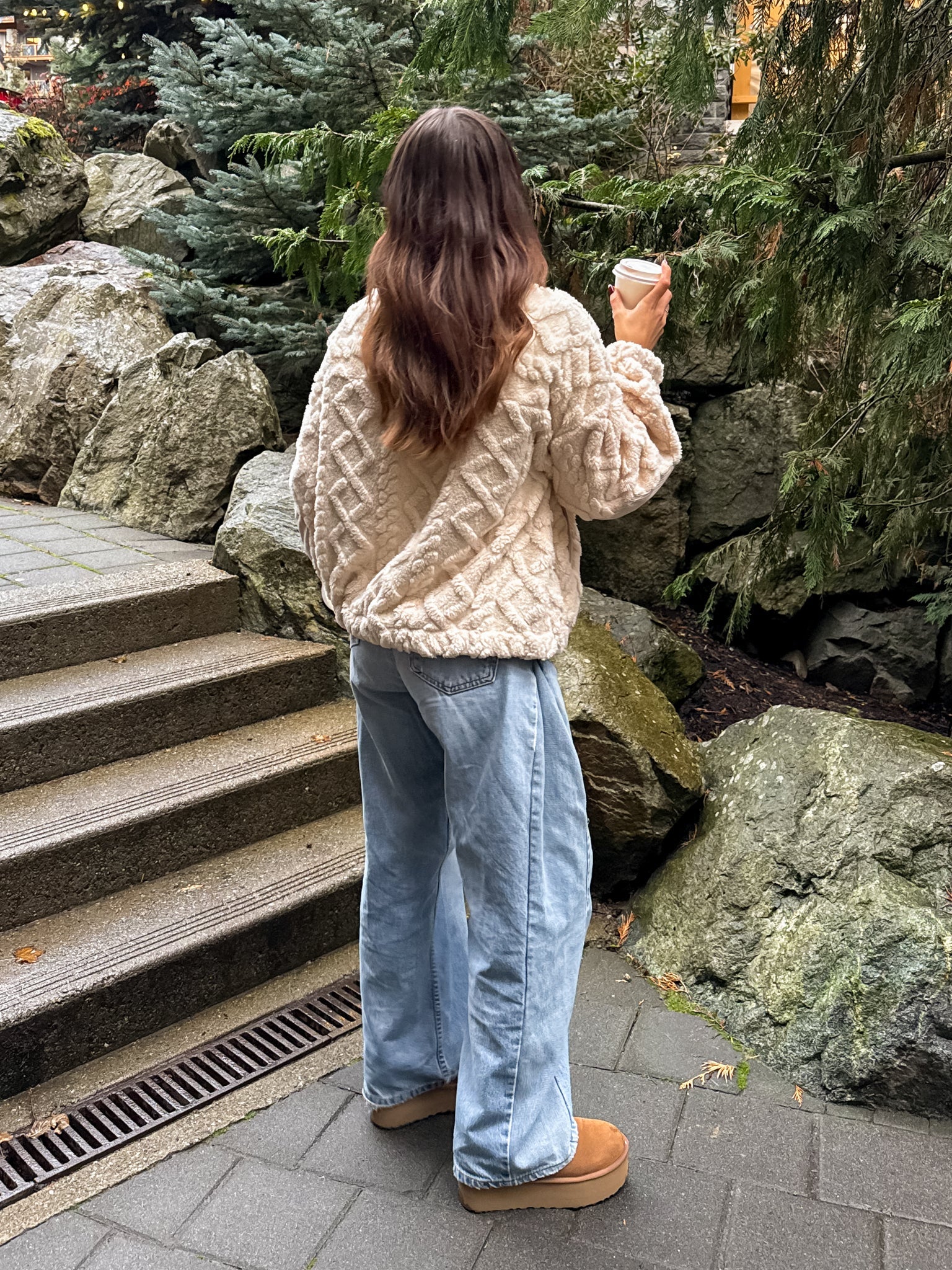 Marshmellow Cable Fleece Jacket