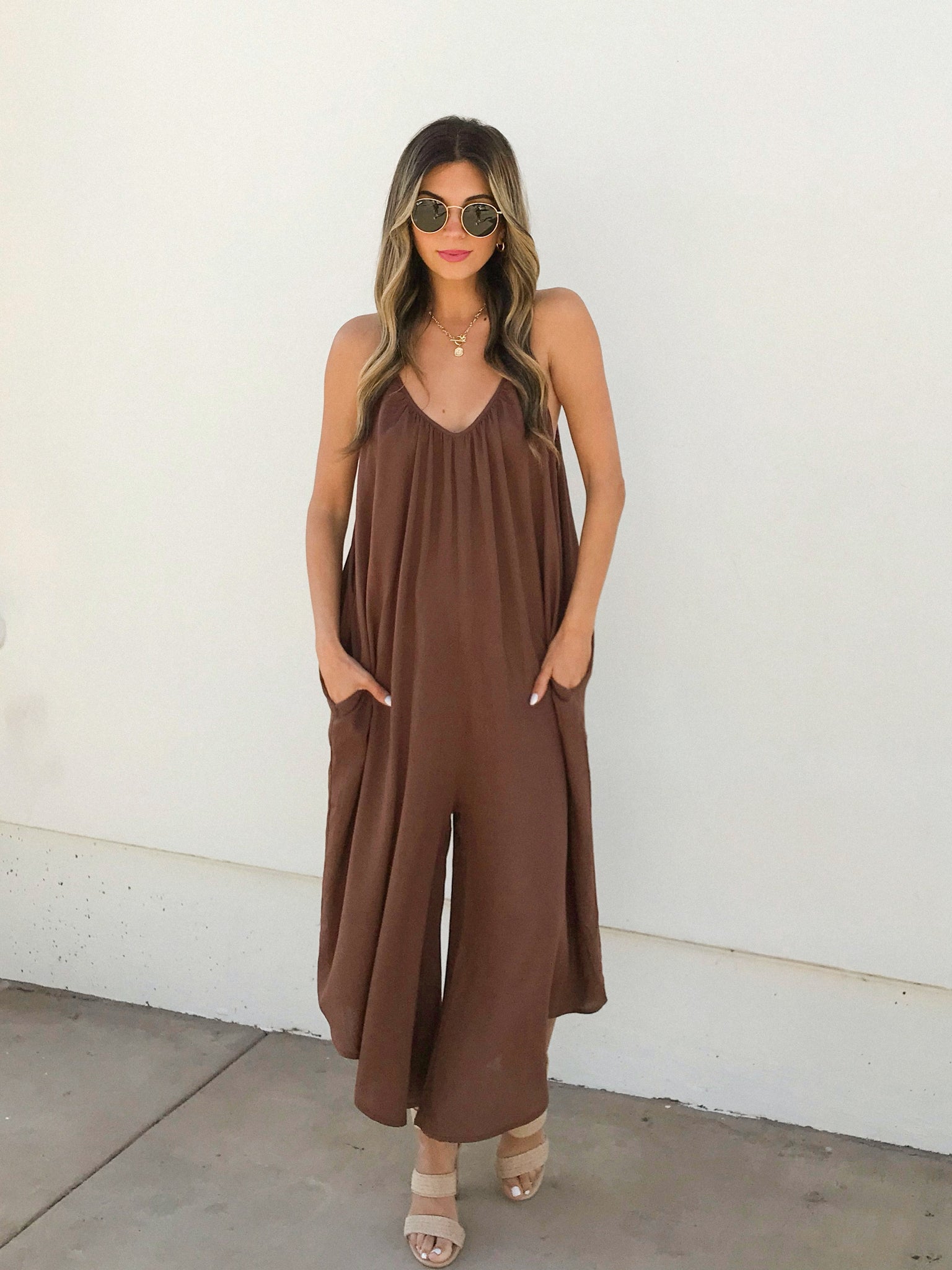 Solana Jumpsuit in Brown