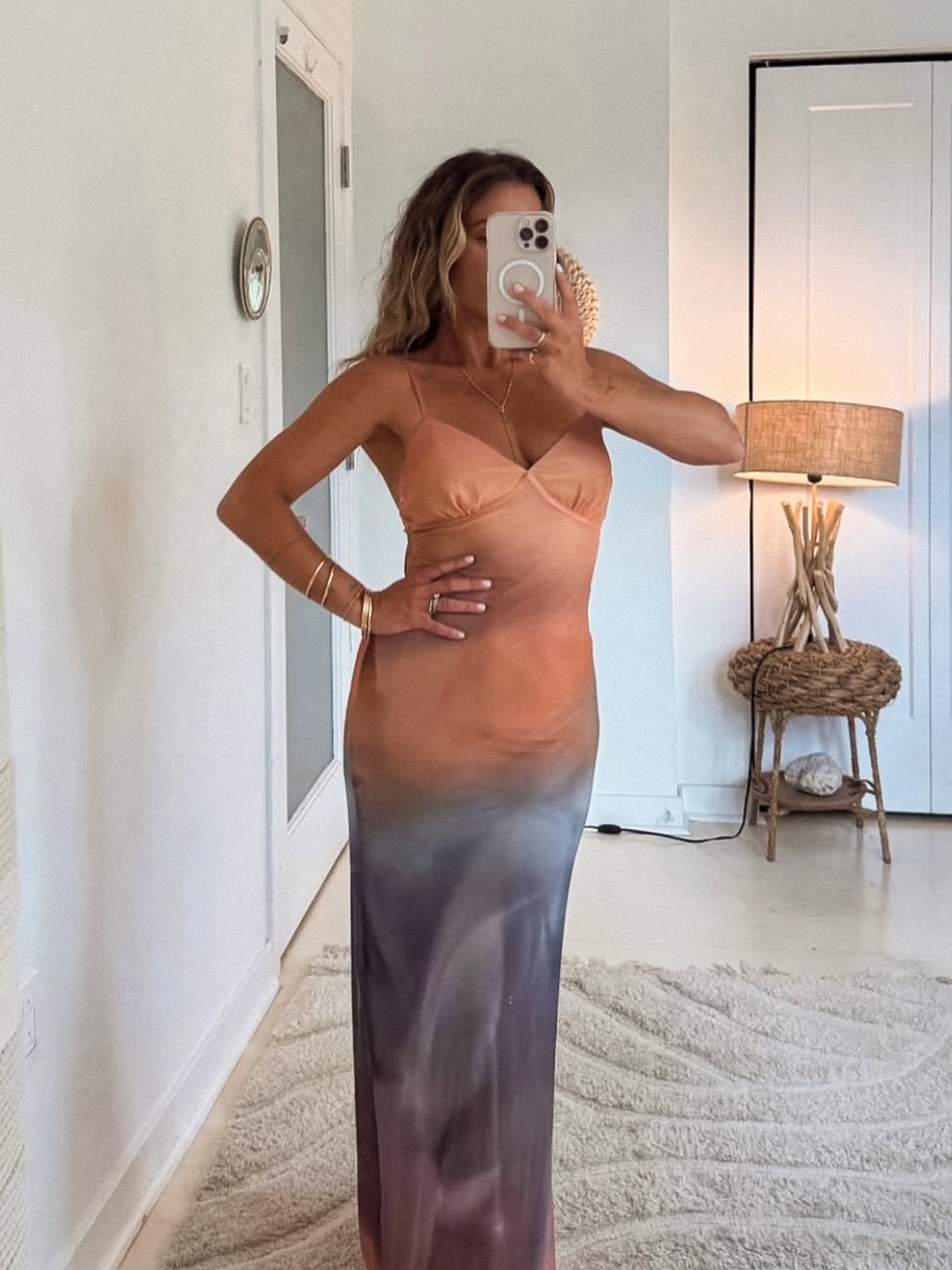 Sunset Mesh Midi Dress - Final Sale