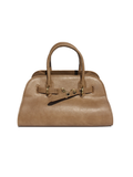 Boston Vegan Leather Tote in Taupe
