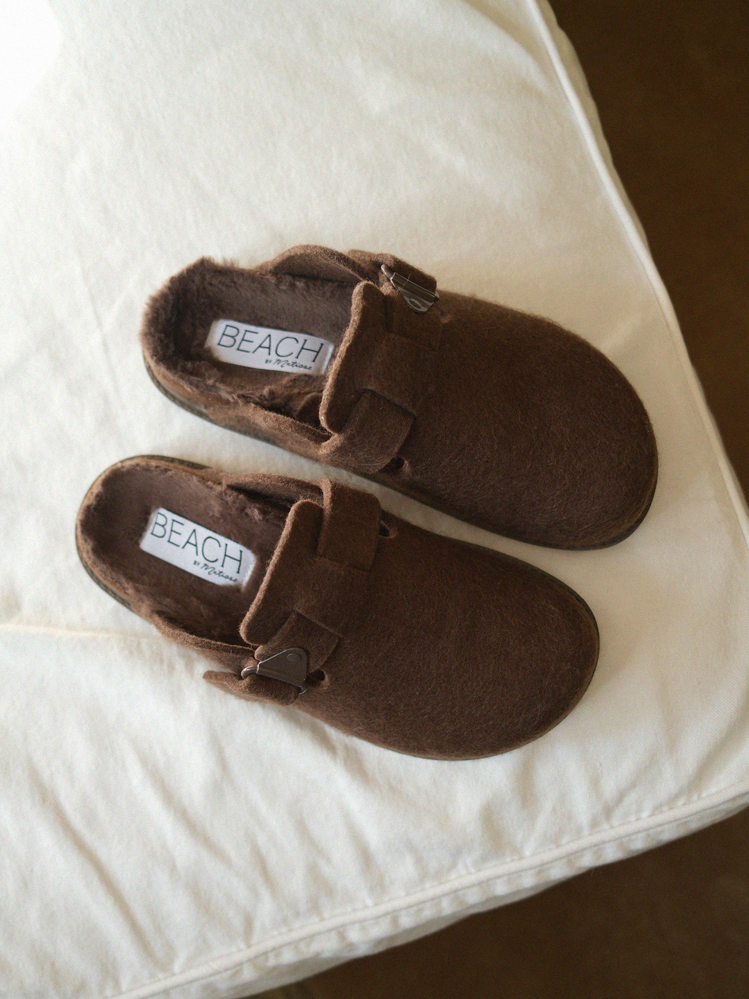 Portland Faux Fur Clog in Coffee