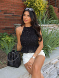 Nightfall Ruffle Halter Top - Final Sale