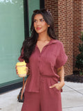 It List Gauze Button Up