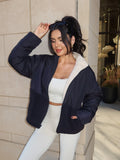Keystone Sherpa Puffer Jacket in Black