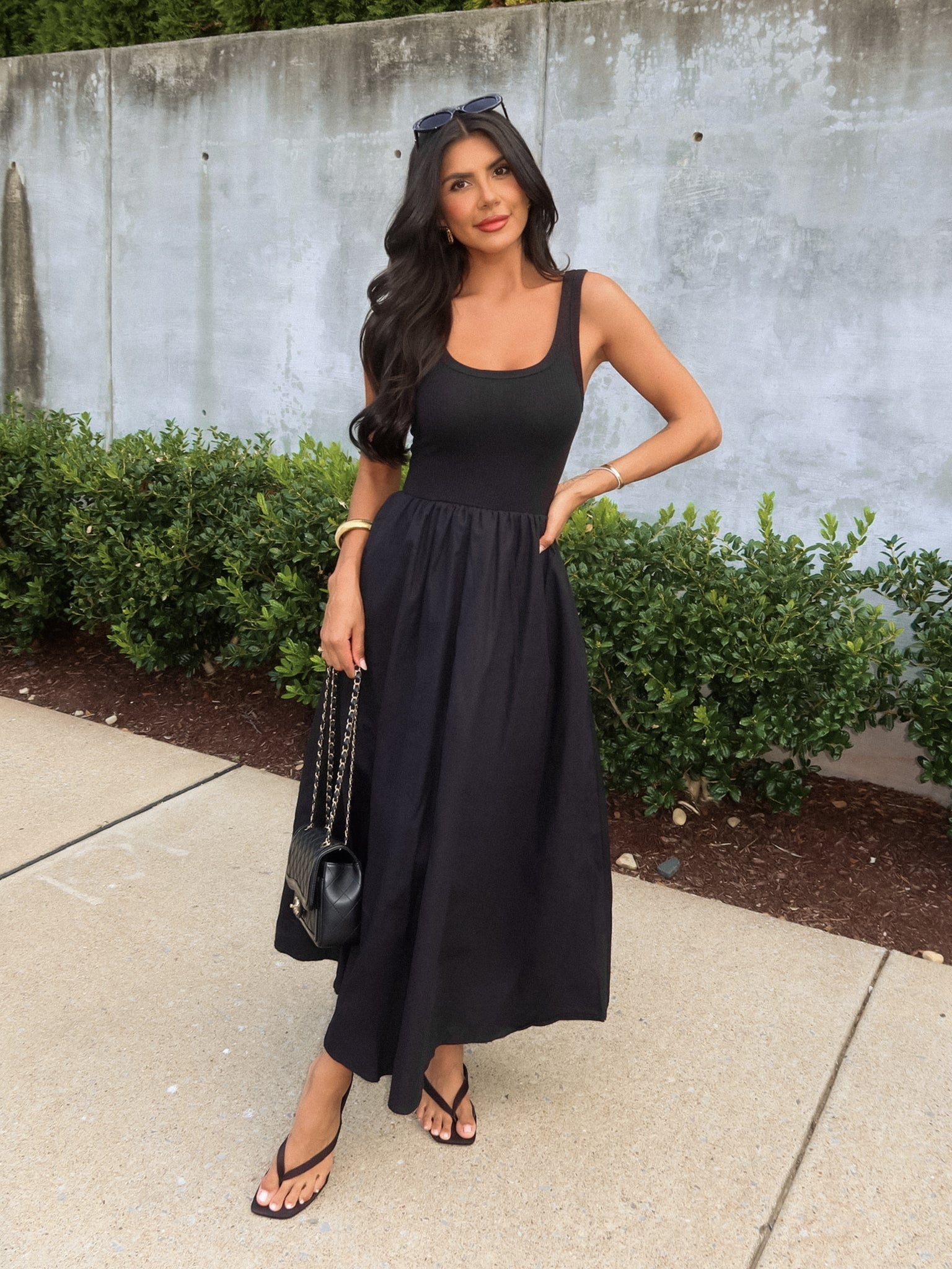 Freya Midi Dress in Black