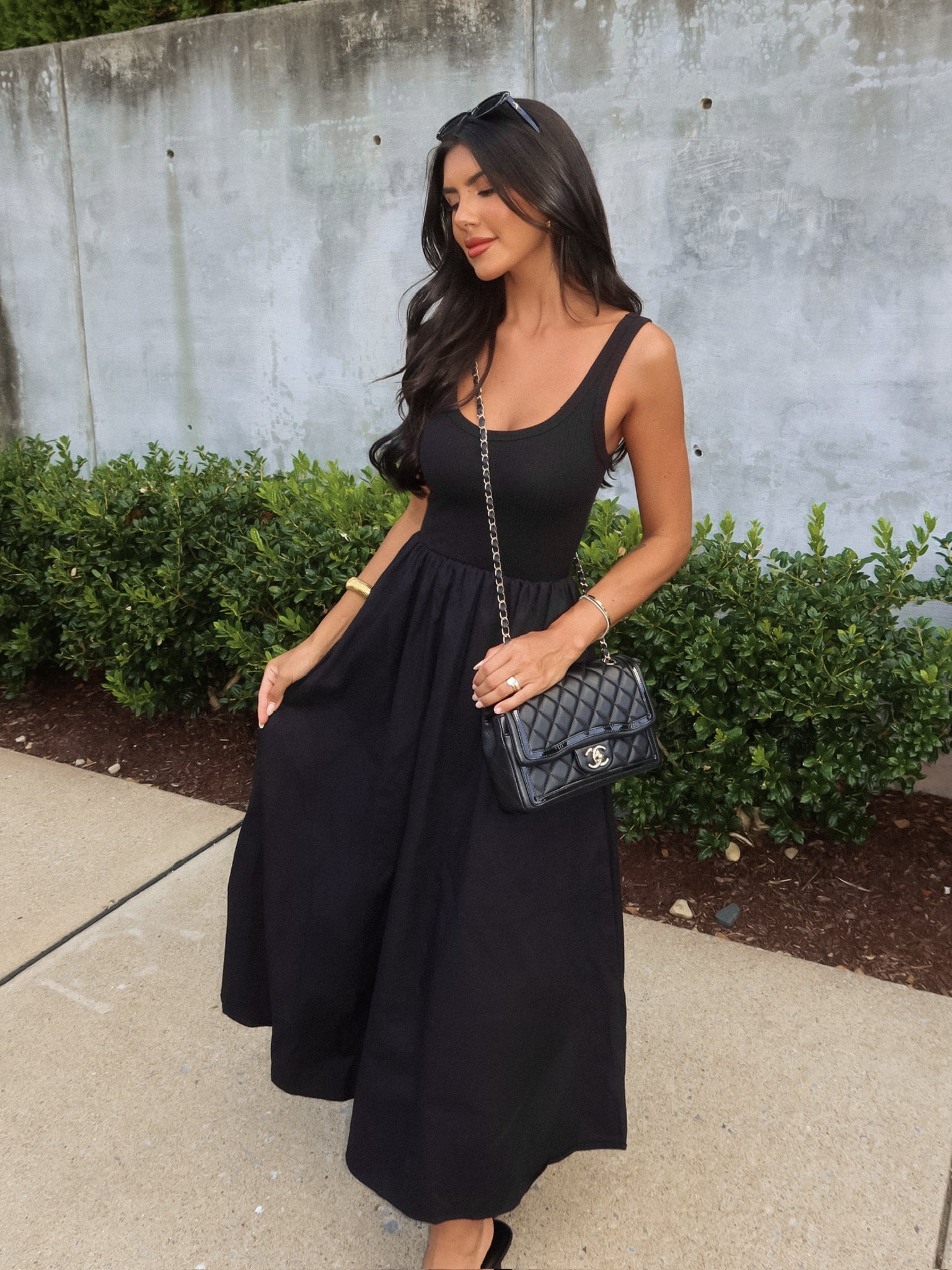 Freya Midi Dress in Black