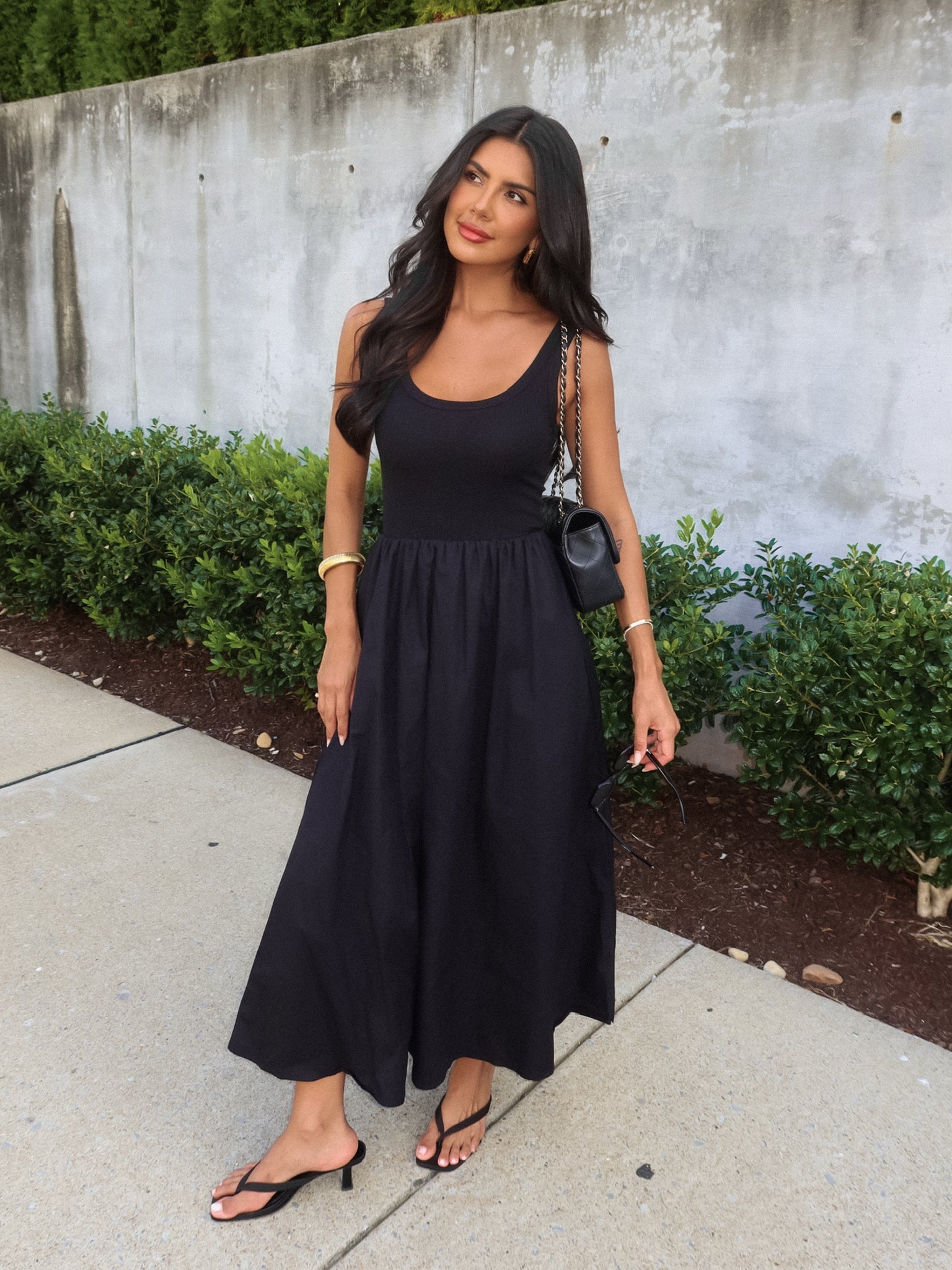 Freya Midi Dress in Black