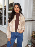Helsa Plaid Button Shacket in Khaki