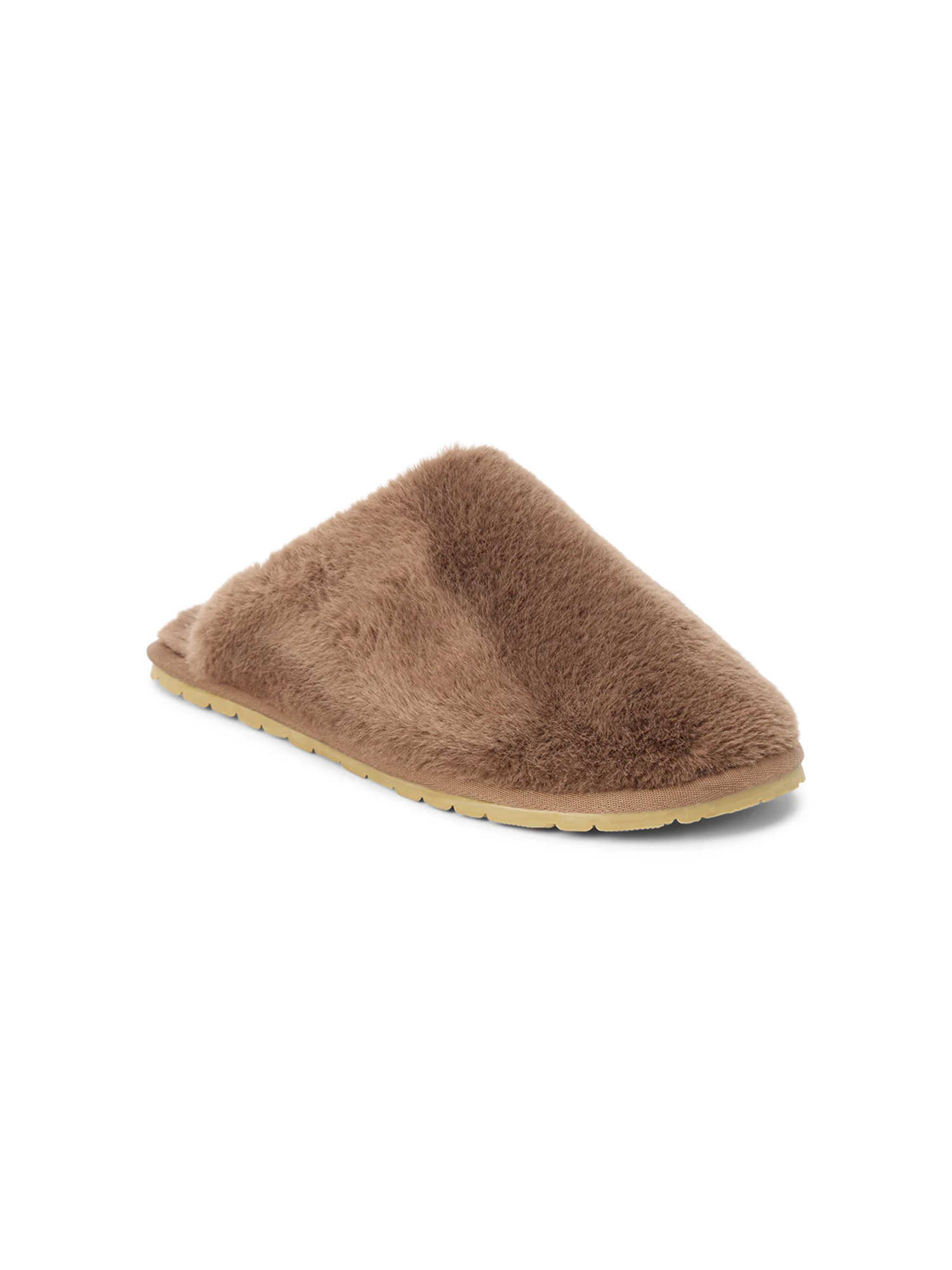 Lounge Faux Fur Slipper in Taupe