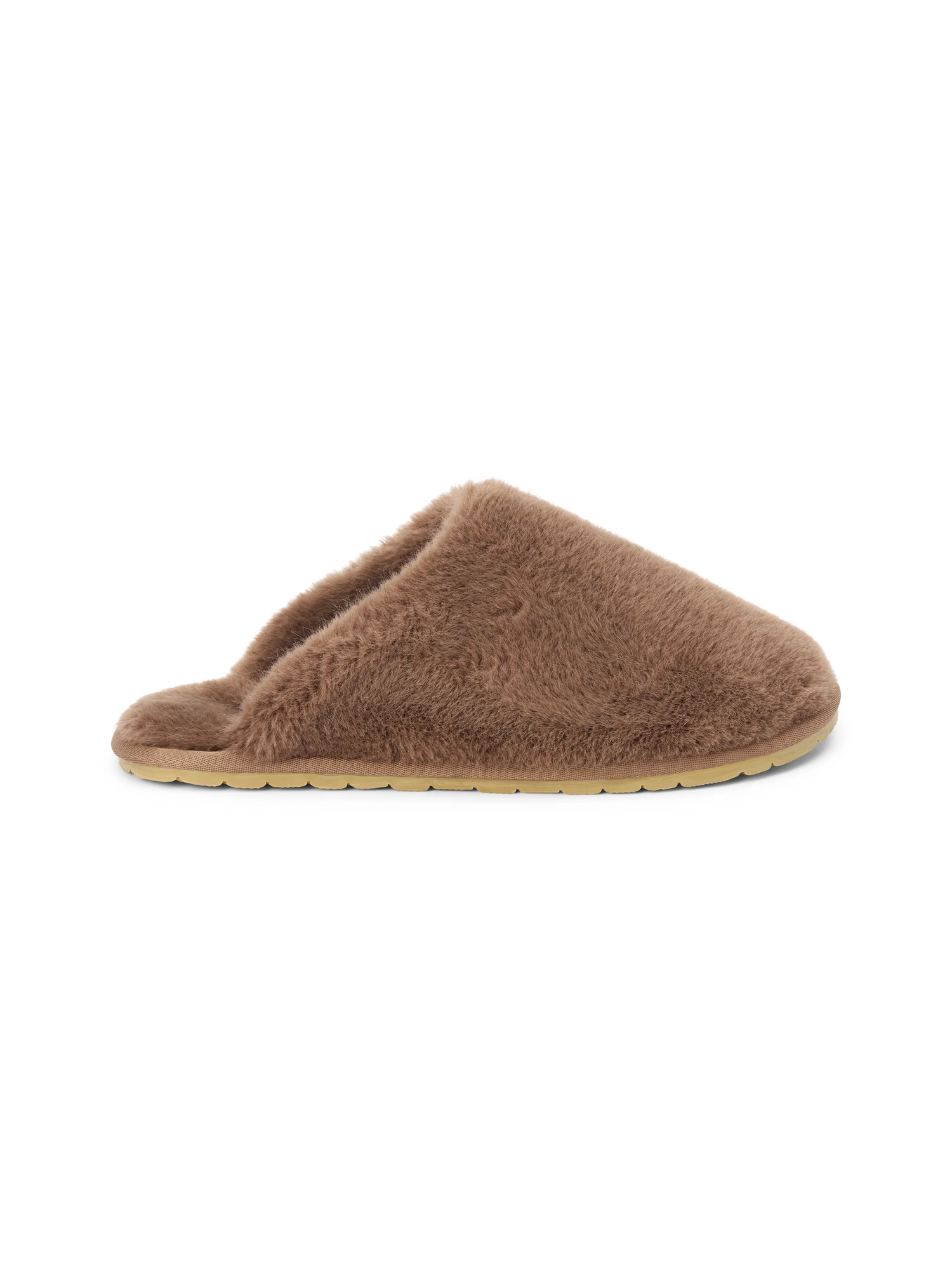 Lounge Faux Fur Slipper in Taupe